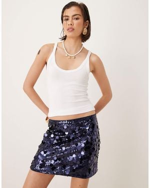 Amy Lynn Milena Ultra Mini Skirt - Blue