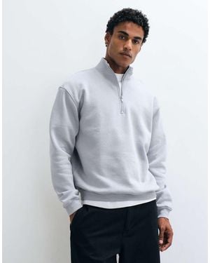 ASOS Sudadera Gris Básica Extragrande Con Cremallera Corta De