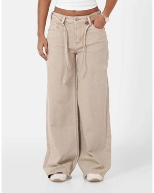 Sixth June Vaqueros Marrones Holgados Con Detalle De Cuerda De -Neutro