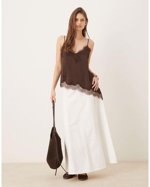 Aware High Rise Denim Maxi Skirt - Natural
