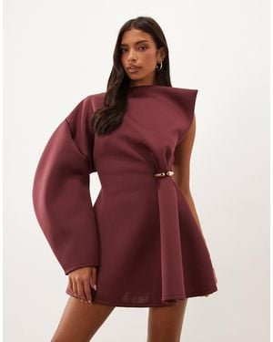ASOS Gold Hardware Structu Mini Dress - Red