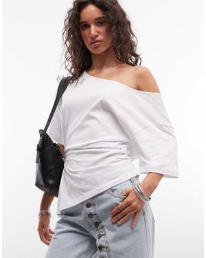 Collusion Off The Shoulder Ruched Top - White