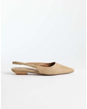 SIMMI Simmi London Teri Slingback Pointed Flat Shoes - White