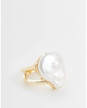 ASOS Doppelbandring mit faux-freshwater-perle - Weiß