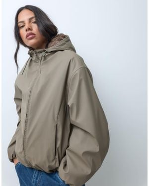 ASOS Rubberized Shower Resistant Bomber Jacket - Brown
