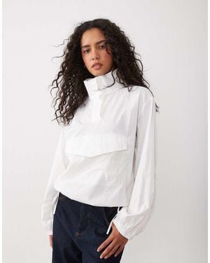 ASOS Techy Funnel Neck Balloon Jacket Co Ord - White