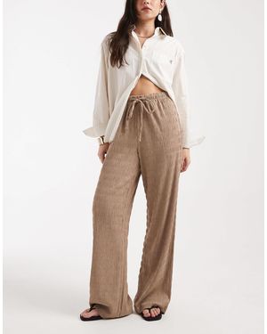 Brave Soul Pantalon large d'ensemble en jersey texturé - marron moka - Neutre