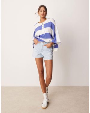 Free People Tippie Mid-rise Denim Shorts - Blue