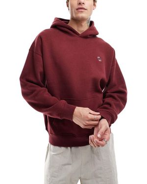 Abercrombie & Fitch Icon Embroid Logo Hoodie - Red