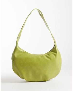 Pieces Half Moon Eyelet Strap Detail Shoulder Bag - Green