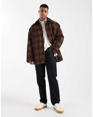 ASOS Wool Look Overcoat - Brown