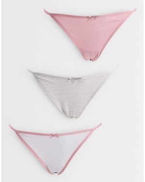 Tommy Hilfiger 3 Pack Thongs With Bows - Pink