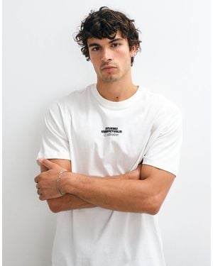 Only & Sons Oversized T-shirt With Studio Essentials Back And Chest Print - White