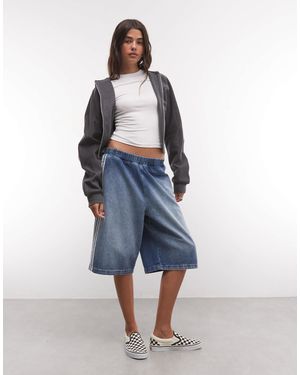 Collusion Short en jean ample avec détail - Bleu