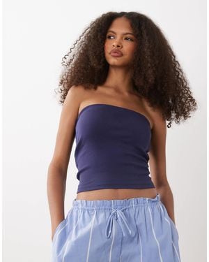 Mango Teen Off Shoulder Top - Blue