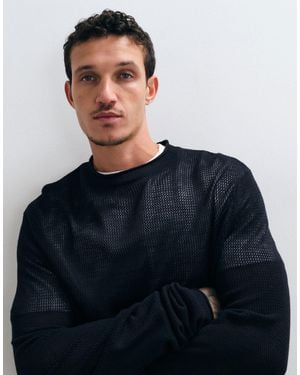 ASOS Lockerer strickpullover mit offenem strick - Blau