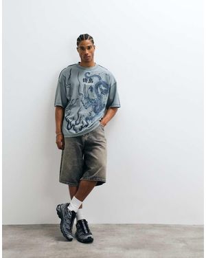River Island Oversized T-Shirt Met Japanse Print - Wit