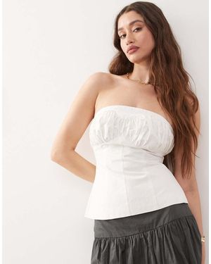 Amy Lynn Ziggy Ruched Bandeau Top - White