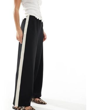 Vero Moda Loose Pull On Trousers With Side Stripe - Black