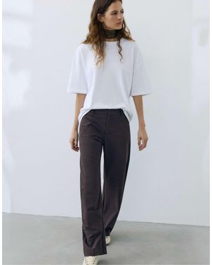 Pull&Bear Pantalon habillé à rayures - Blanc