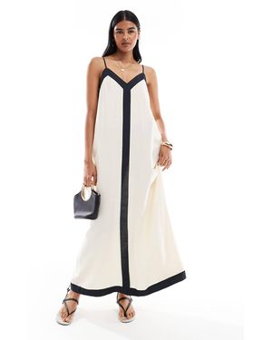 Vero Moda Contrast Trim Cami Maxi Dress - White