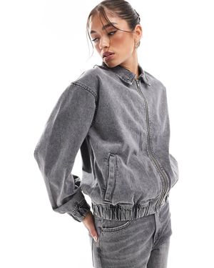 JJXX Oversized Collared Bomber Jacket - Grey