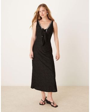 Ghospell – mit nieten besetztes midaxi-kleid - Natur