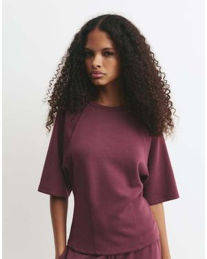 Pull&Bear Short Sleeve Sweatshirt - Red