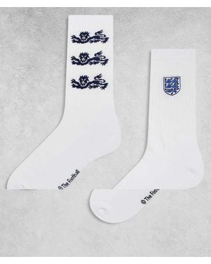 ASOS 2 Pack Socks With England Embroidery - White