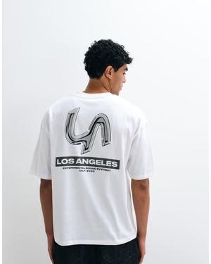 ASOS T-Shirt Oversize Bianca Con Grafica "Los Angeles" - Bianco