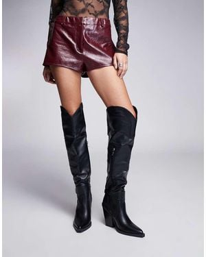 SIMMI Simmi London Dru Over The Knee Western Boot - Purple