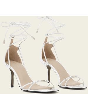 AllSaints Ali Wrap Around Carabiner Detail Leather Leather Stilleto Heels - Natural