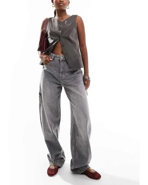 Bershka Timmermansjeans Met Verstelbare Taille - Grijs