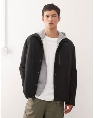 The North Face Nse Tech Logo Button Up Overshirt - Black