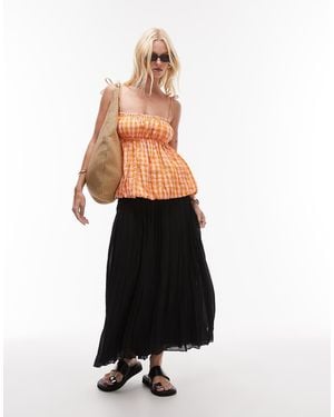 Mango Ruched Top Midi Skirt - White