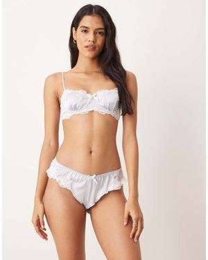 KAT THE LABEL Jean Satin High Waist Brief - Blue