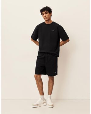 Pull&Bear Bermuda Jogger With Logo - Black