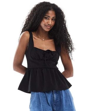 Miss Selfridge Jersey Milkmaid Corset Top - Black