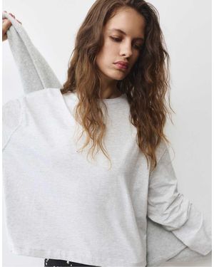 Pull&Bear Boxy-fit Long Sleeve T-shirt - Grey