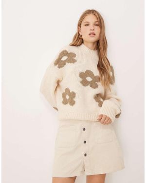 Jdy Flower Placement Jumper - Natural