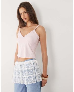 Motel Asa Lace Wrap Skirt Effect Belt - White