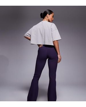 4505 Petite Micro Rib Wrap Waist Slim Kick Yoga Legging - Blue