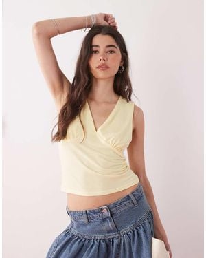 Reclaimed Vintage Gathered Bust V-neck Tank - Blue