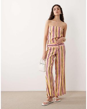 Mango Teen Straight Trouser With Tie Waist Co-ord - Natural