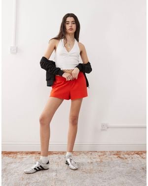 Collusion Sweatpants Fabric Micro Shorts - Red