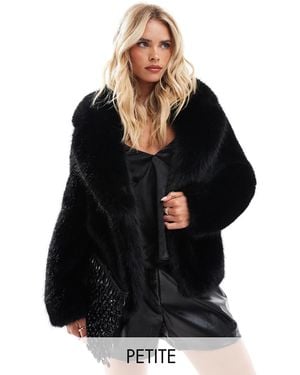 Forever New Faux Fur Coat - Black