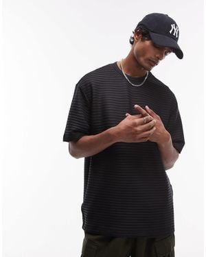 TOPMAN Oversized Fit Smart Rib T-shirt - Black