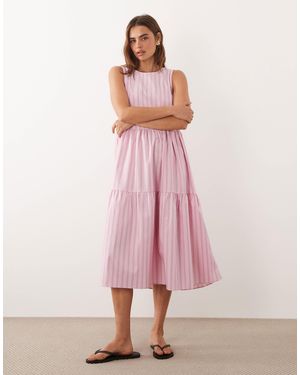 Jdy Tiered Midi Dress - Pink