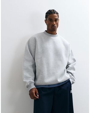 ASOS Sweat-shirt oversize extrême en tissu style scuba chiné - Gris