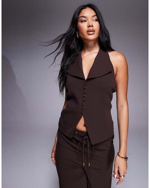 River Island Halterneck Waistcoat Co-Ord - Black